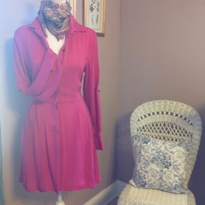 Kathrine  Barclay pink shirt dress.